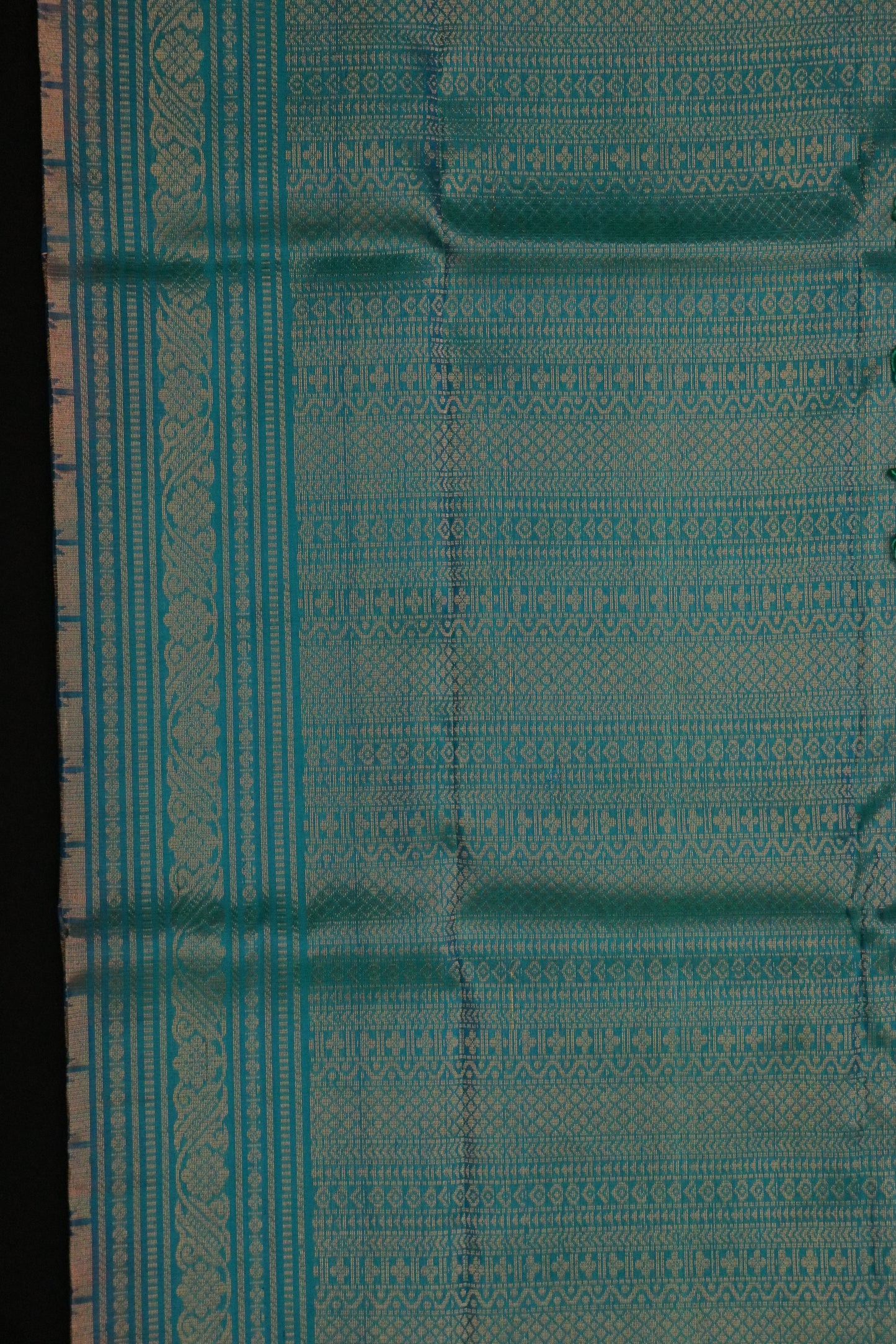 Soft Silk-Body-Orange-Border Peacock Blue