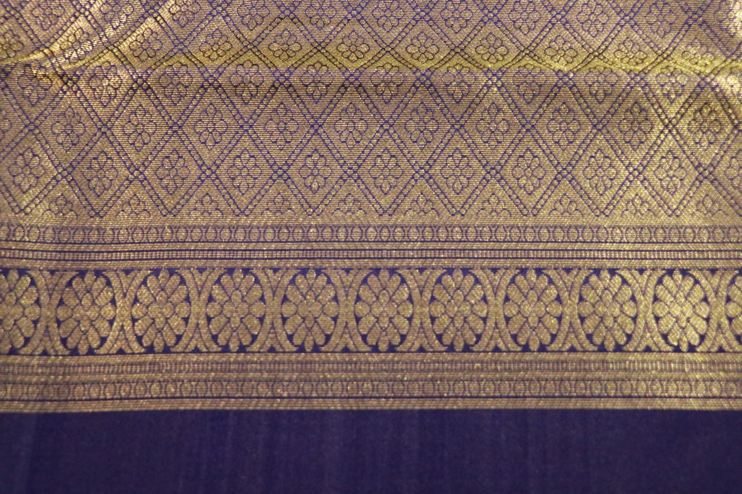 Kanchi Silk - Body Sea Green-Border Navy Blue