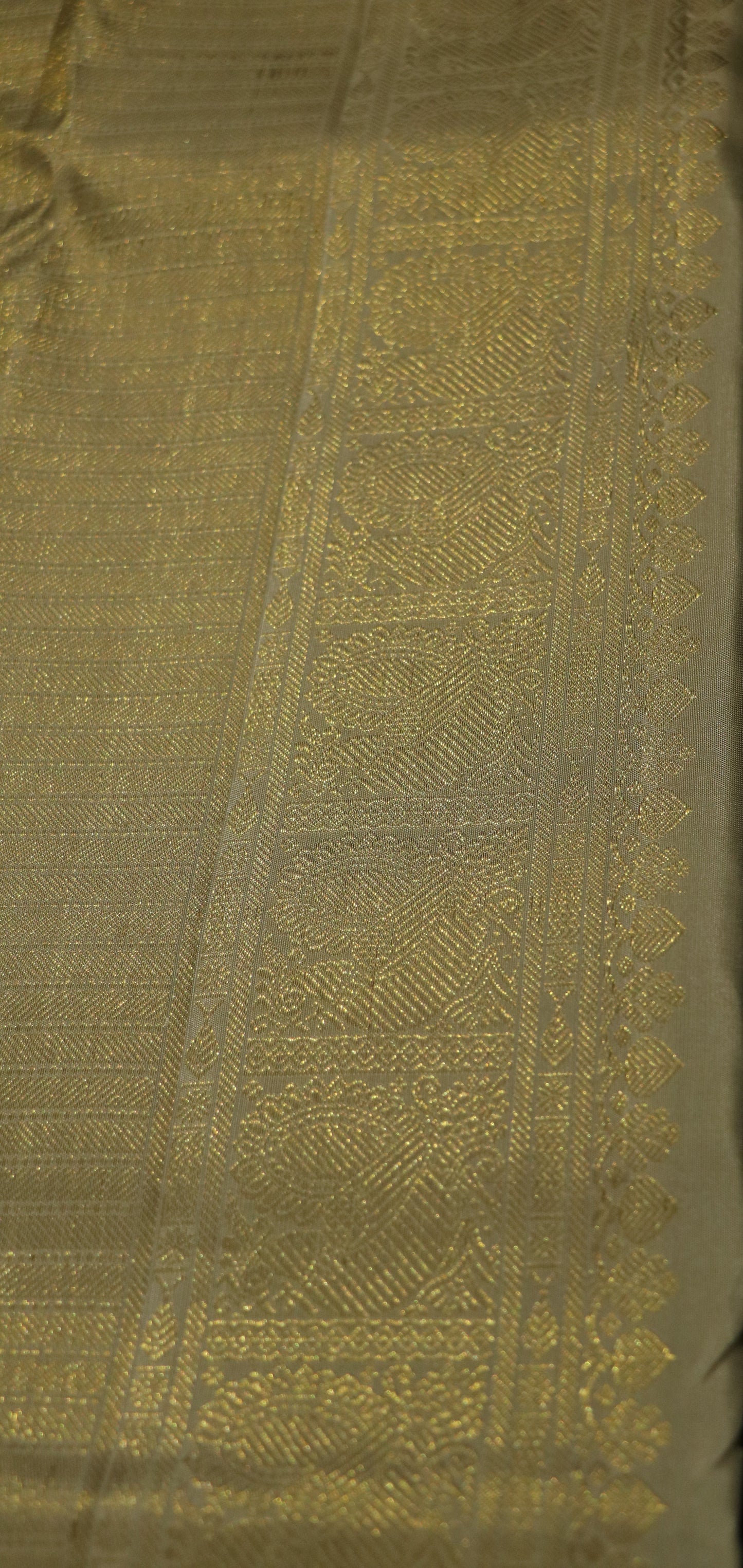 Brocade Silk-Body-Deep Aubergine-Border-Soft Pale Gold