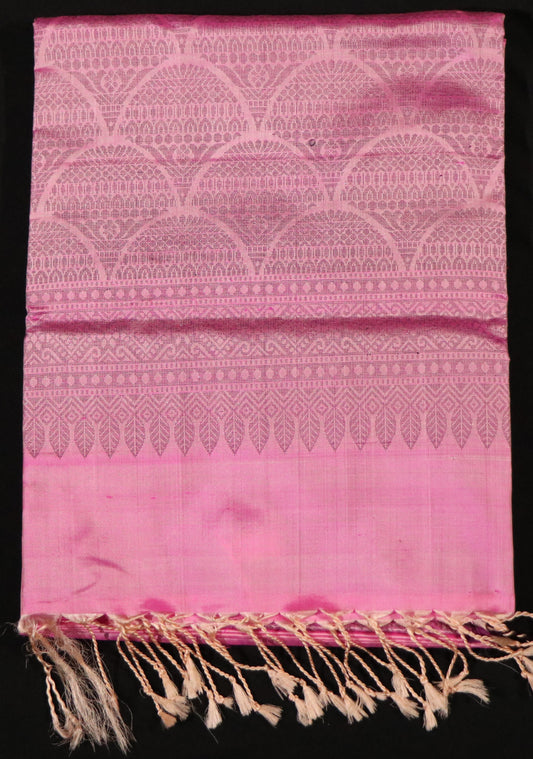 Kanchi Soft Silk Saree – Full Body Pink