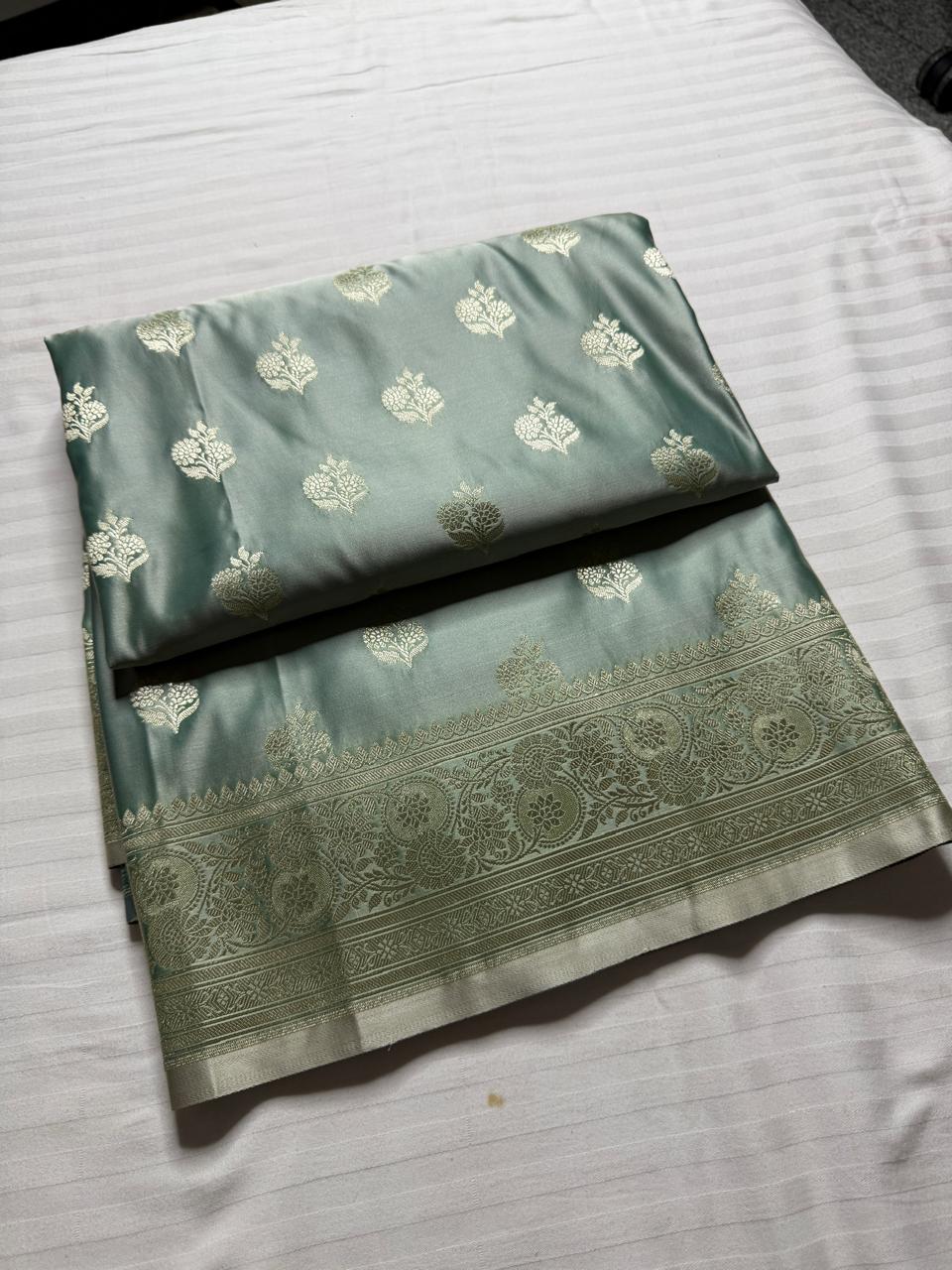Banarasi Saree – Sage Green