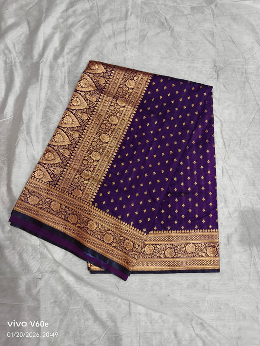 Banarasi Silk Sari – Navy Blue