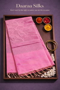 Kanchi Soft Silk Saree – Full Body Pink