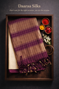 Kanchi Soft Silk Saree – Cream White Body with Deep Wine Border