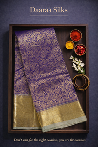 Kanchi Brocade Silk Saree – Rich Royal Purple