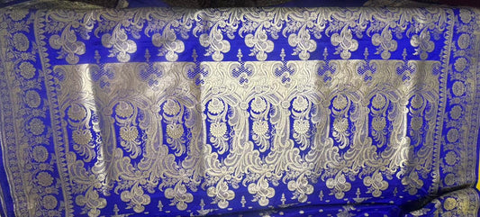 Banarasi Saree – Jangla Ada Weave in Royal Blue
