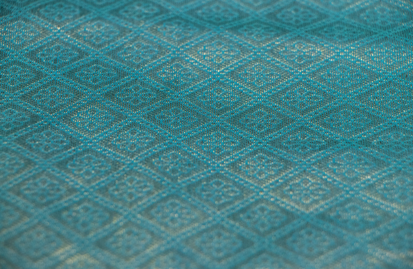 Kanchi Silk-Body-Dark Navy Blue, Border-Teal/Sea green