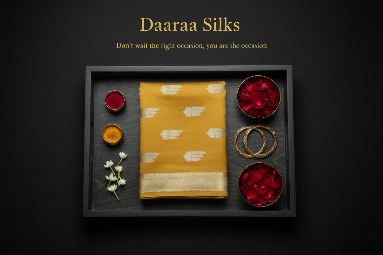 Banarasi Saree – Mustard Yellow