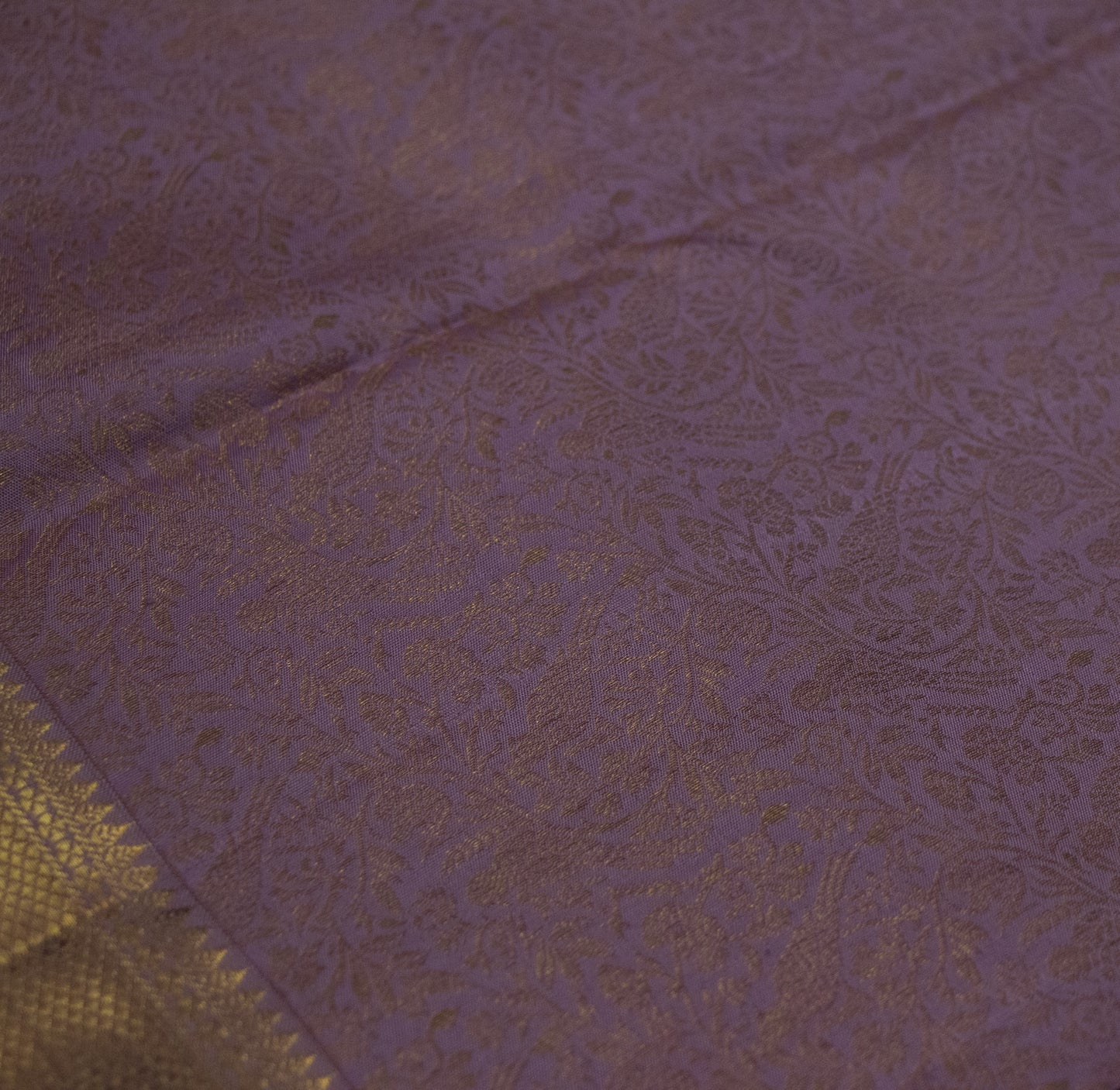 Silk Saree-Body-Dusty Lavender Purple-Smoky Lilac-Jacquard-woven floral jaal