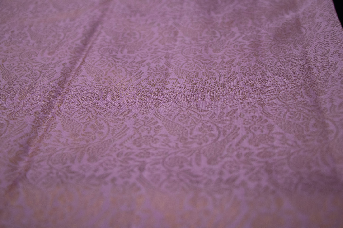 Silk Saree-Body-Dusty Lavender Purple-Smoky Lilac-Jacquard-woven floral jaal
