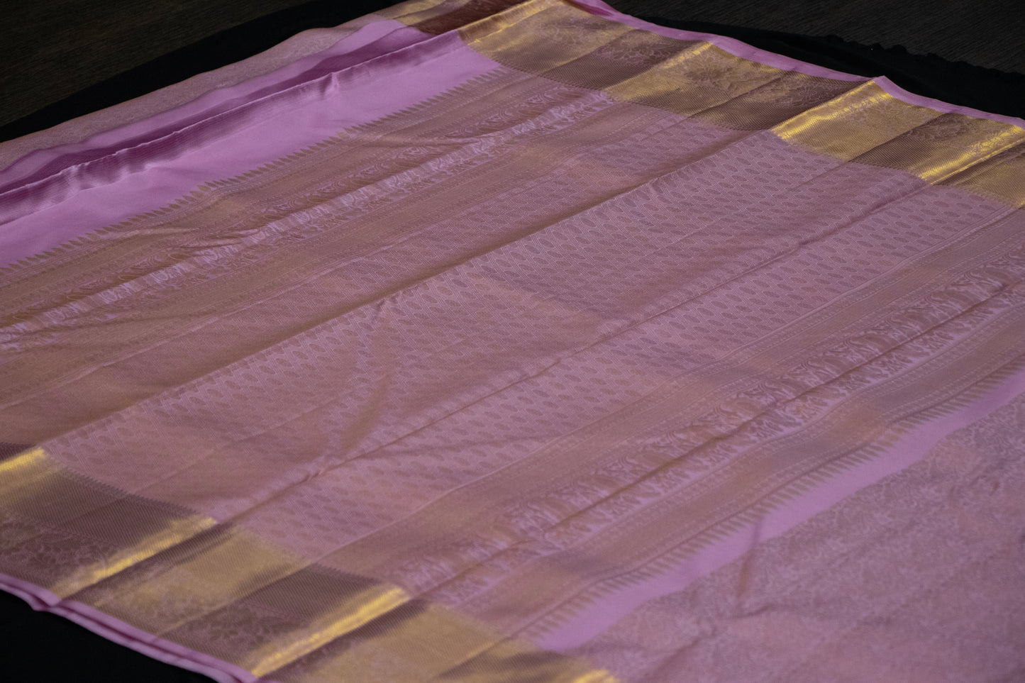 Silk Saree-Body-Dusty Lavender Purple-Smoky Lilac-Jacquard-woven floral jaal