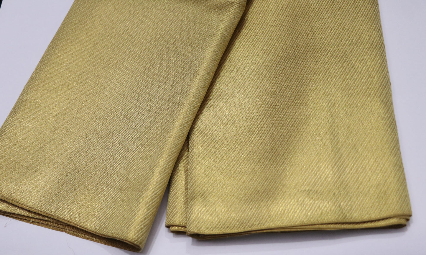 Kanchi Silk-Rich antique gold-diagonal ribbed (twill-like) texture