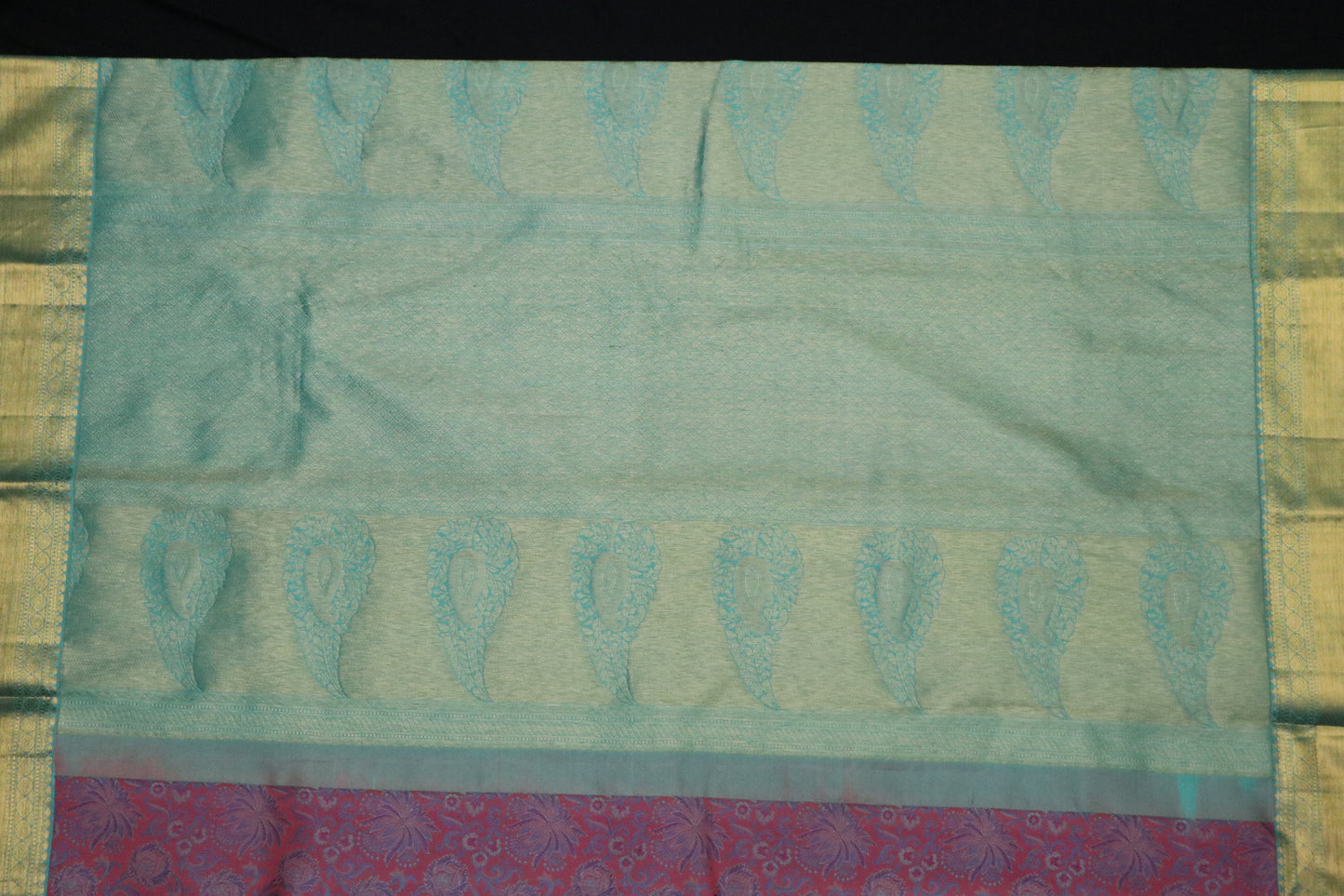 Kanchi Silk-Body-Blush pink-muted plum undertones-all-over woven floral and paisley-inspired jacquard pattern