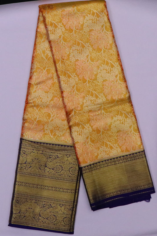 Kanchi Soft Silk Saree – Mustard Gold with Dense Jacquard Weave