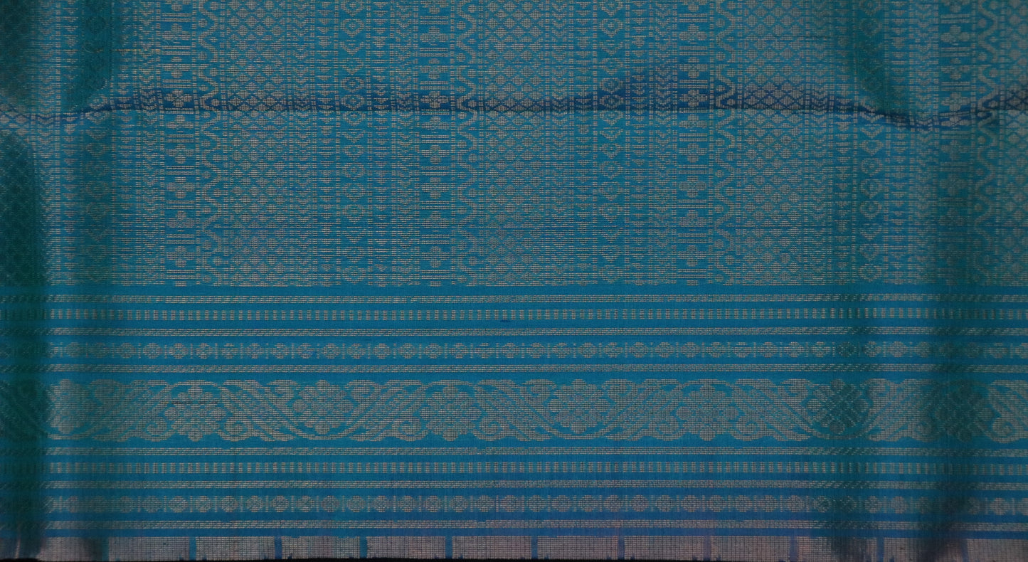 Soft Silk-Body-Orange-Border Peacock Blue