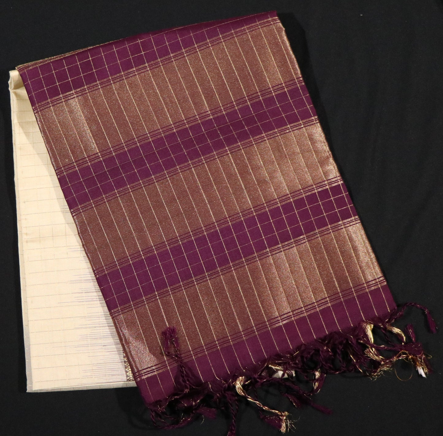 Soft Silk- Body cream white-Border deep wine