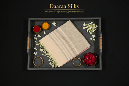 Soft Silk-Body Blush Pink-Pallu and Border-Warm Champagne Beige