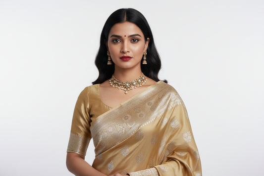 Banarasi Sari – Golden Beige