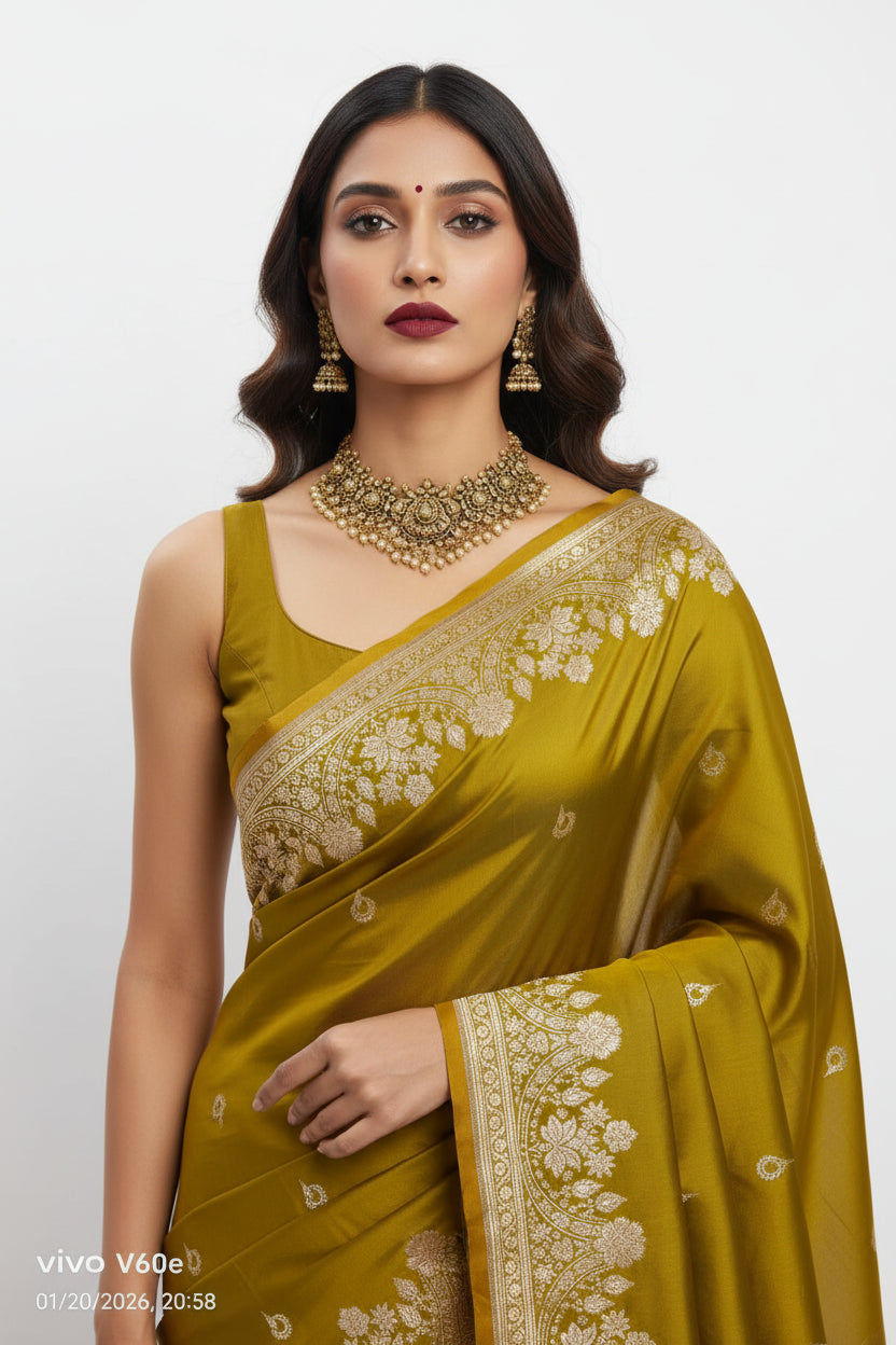 Banarasi Sari – Mehandi Green