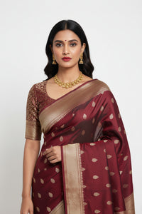 Banarasi Silk Sari – Maroon