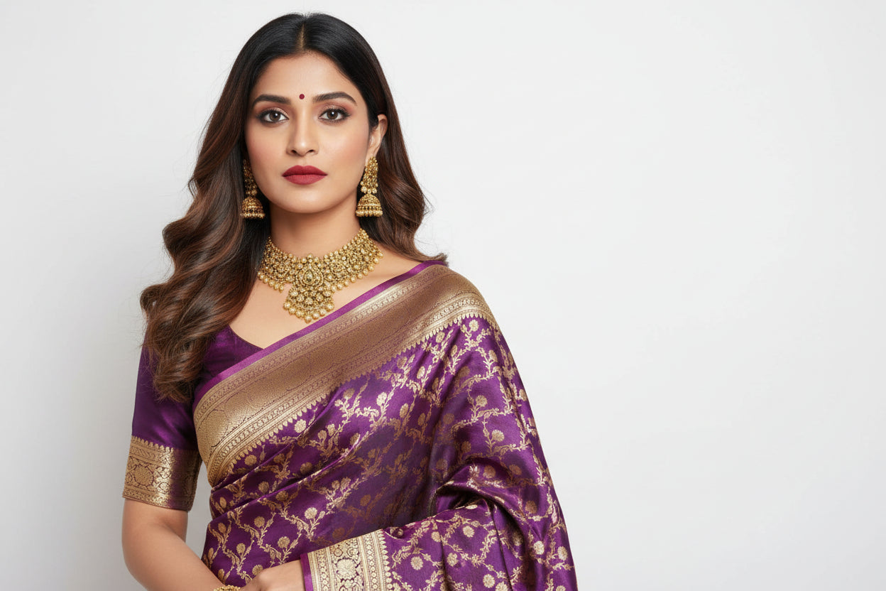 Banarasi Sari – Violet