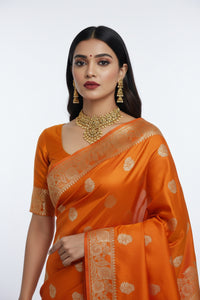 Banarasi Silk Saree – Orange