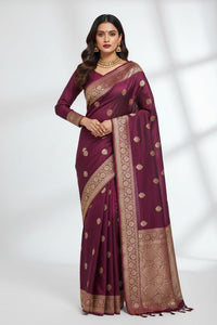 Banarasi Silk Sari – Wine Pink
