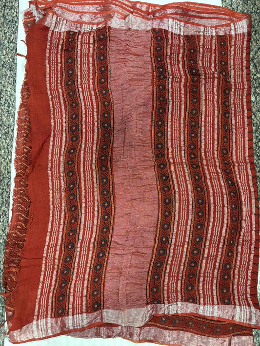Linen Saree – Red