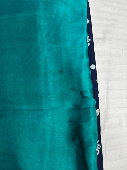 Modal Silk Blue & Green -Bandhini Chakkar - Lagadi Pallu