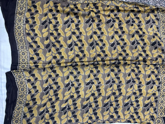 Ajrak Modal Saree – Chikku Brown