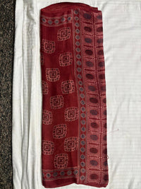 Ajrak Modal Saree – Red