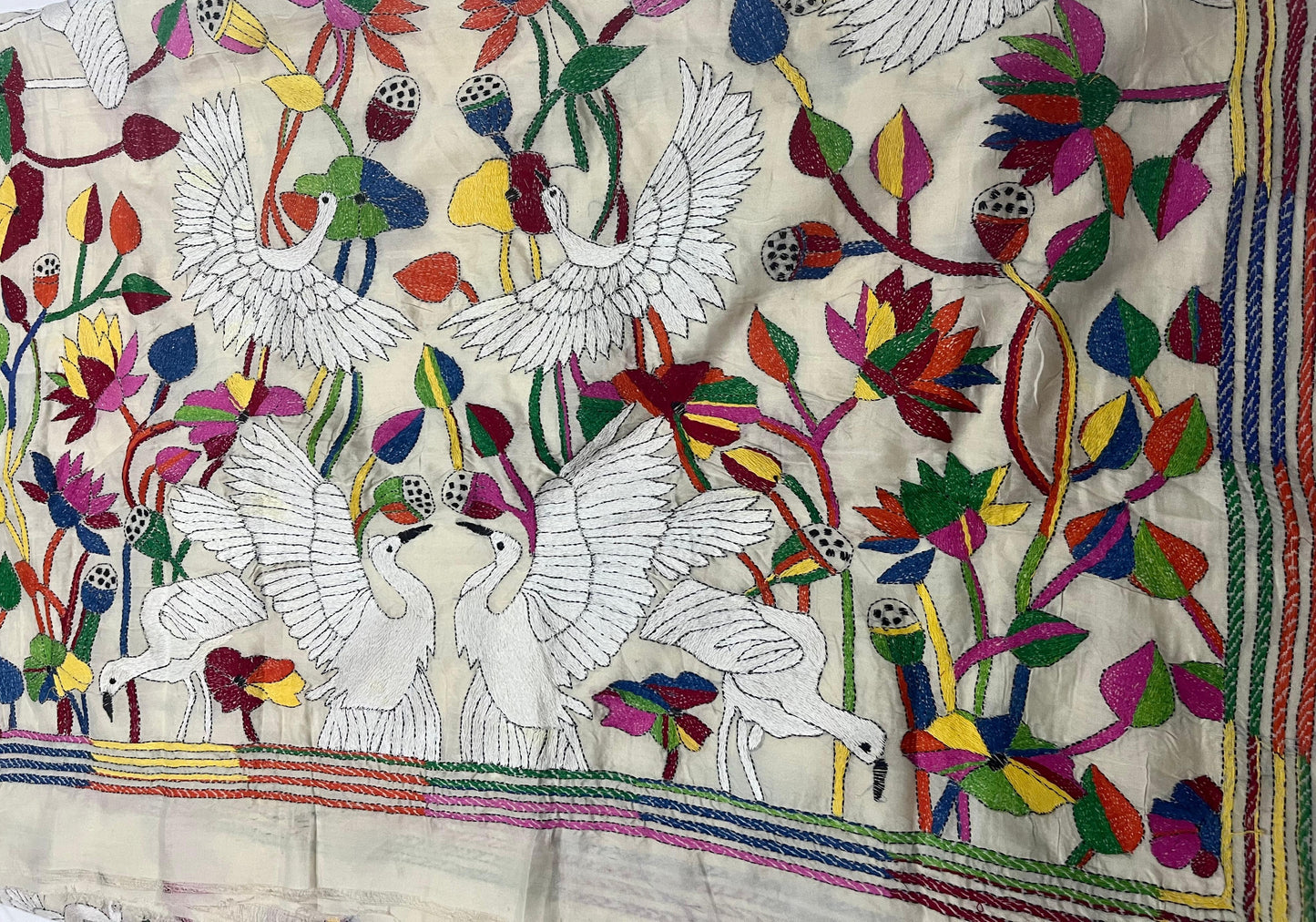 Santiniketan Handcrafted Tussar Silk - Beige