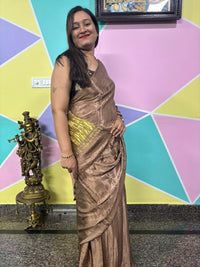 Plain Laggadi Pallu Saree – Chikku Brown