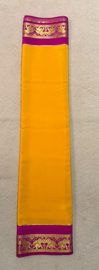 Airavatha 2D – Pure Mysore Crepe Silk Saree | Yellow & Red