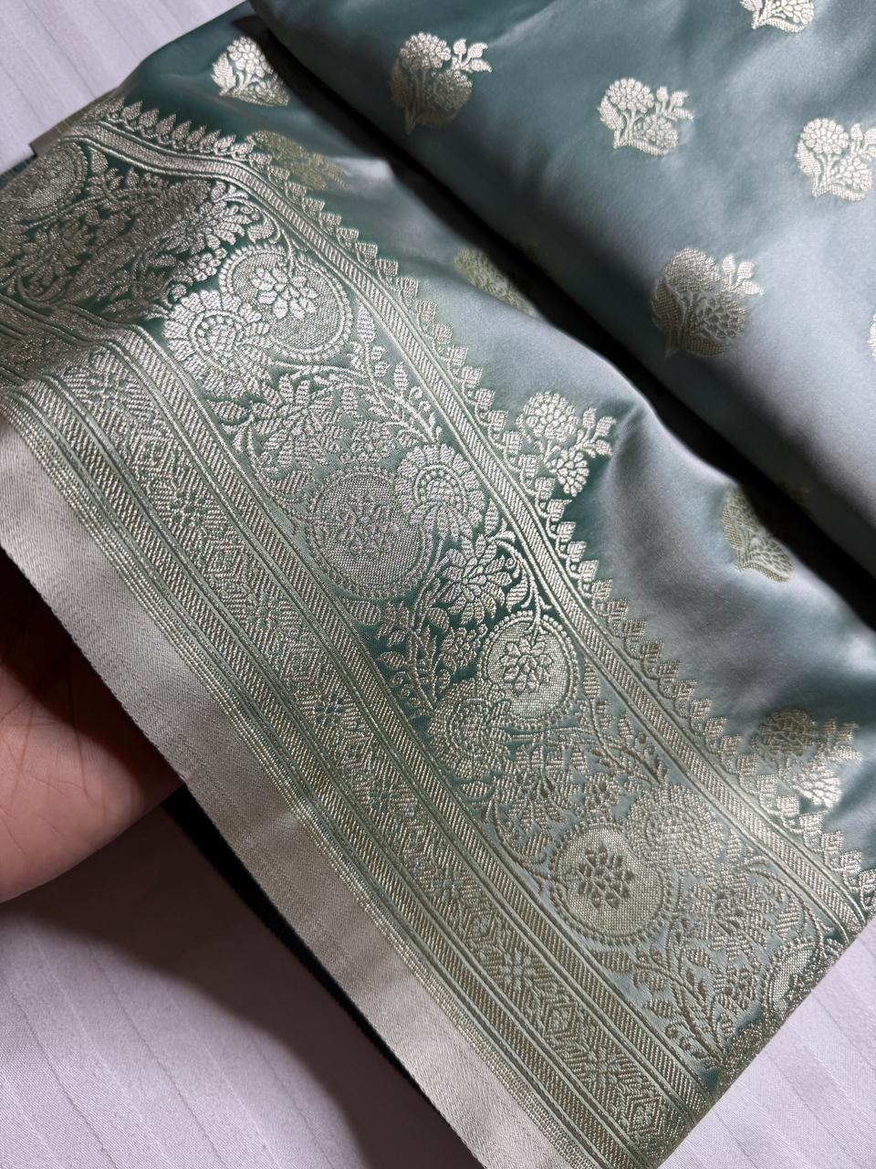 Banarasi Saree – Sage Green