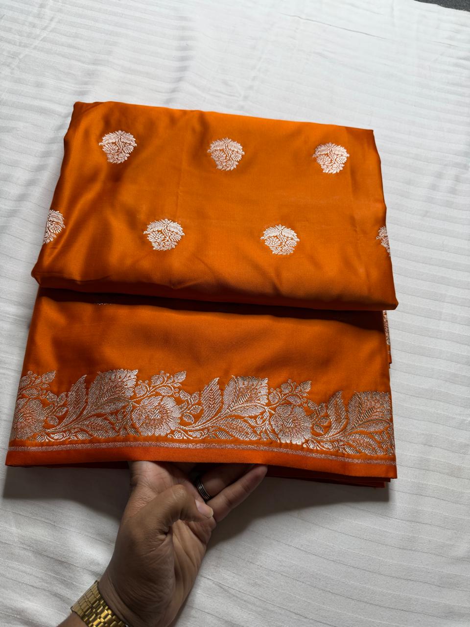 Banarasi Silk Saree – Orange