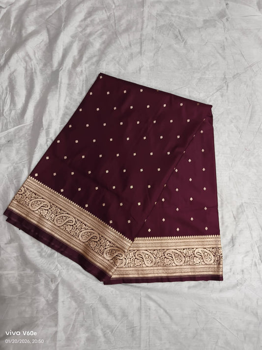 Banarasi Silk Sari – Wine Pink