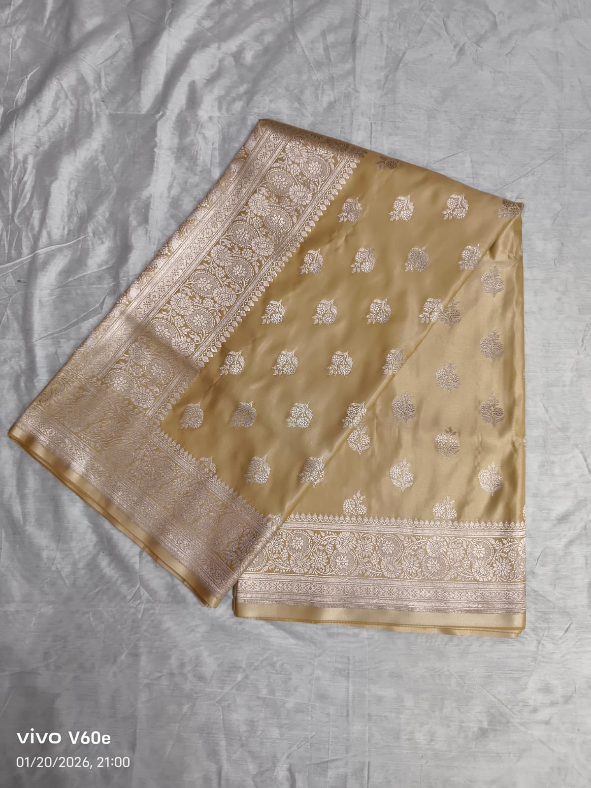 Banarasi Sari – Golden Beige
