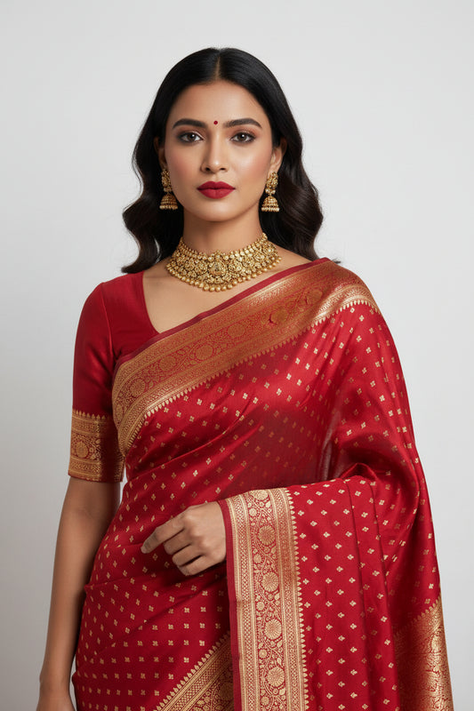 Banarasi Saree-deep red