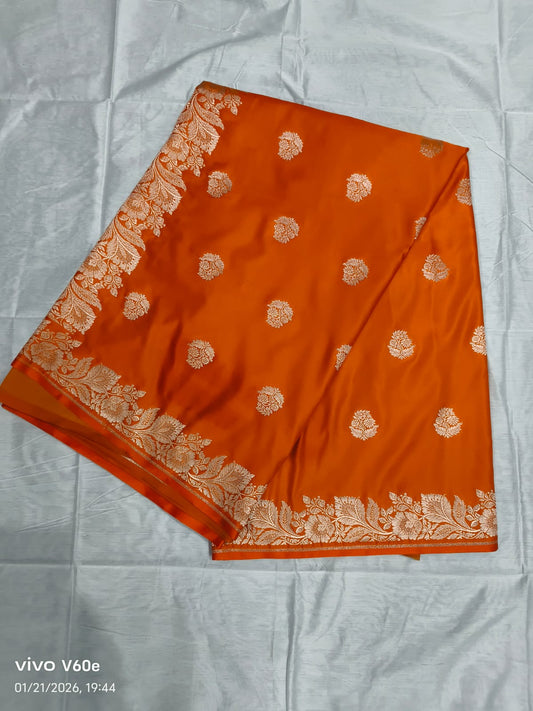 Banarasi Silk Saree – Orange