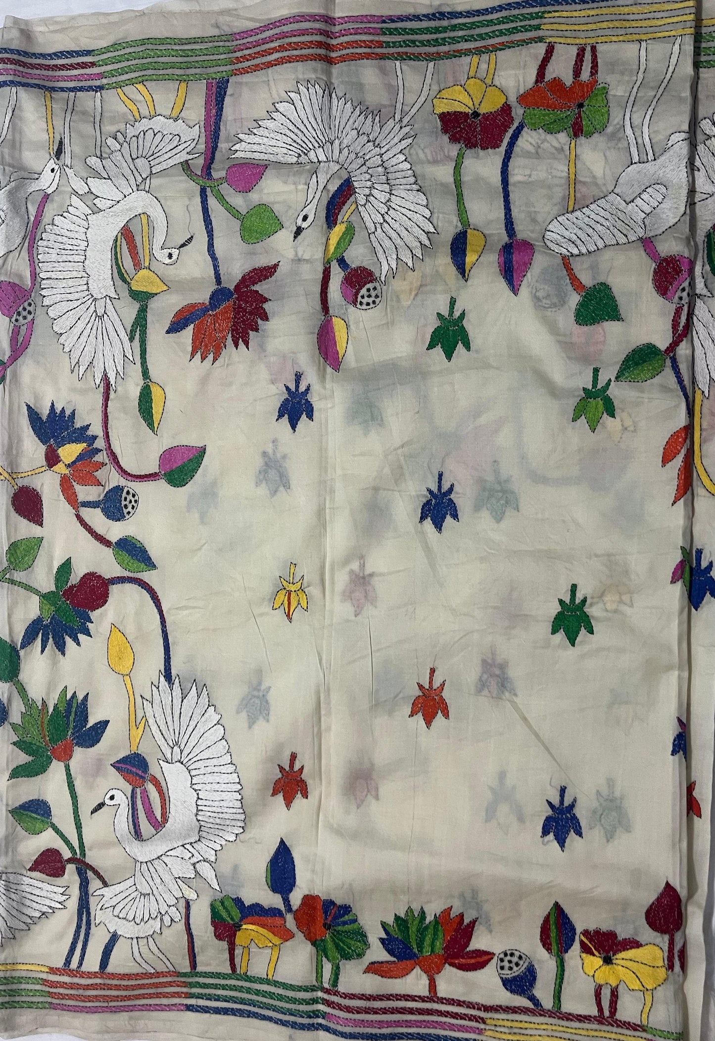 Santiniketan Handcrafted Tussar Silk - Beige