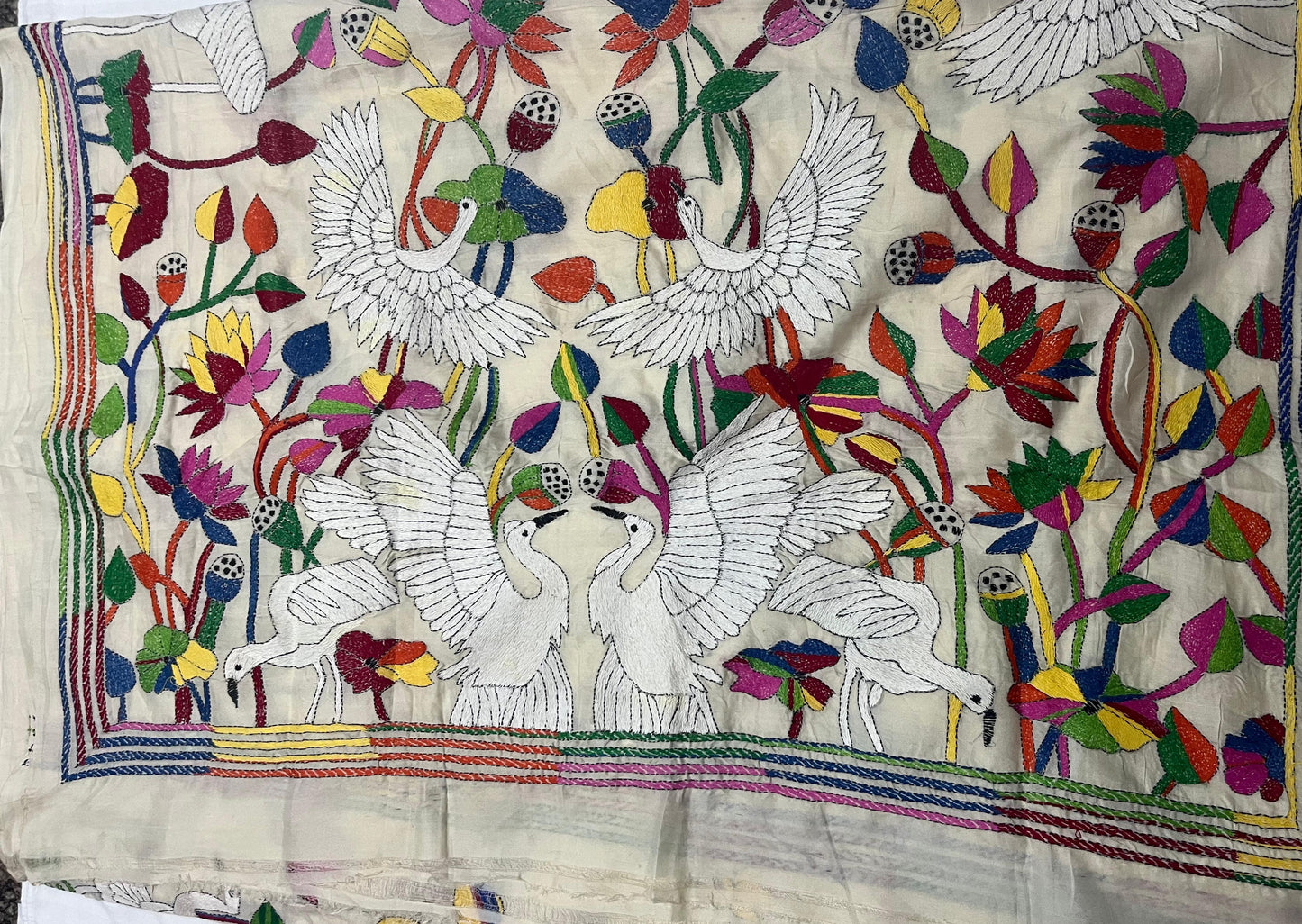 Santiniketan Handcrafted Tussar Silk - Beige