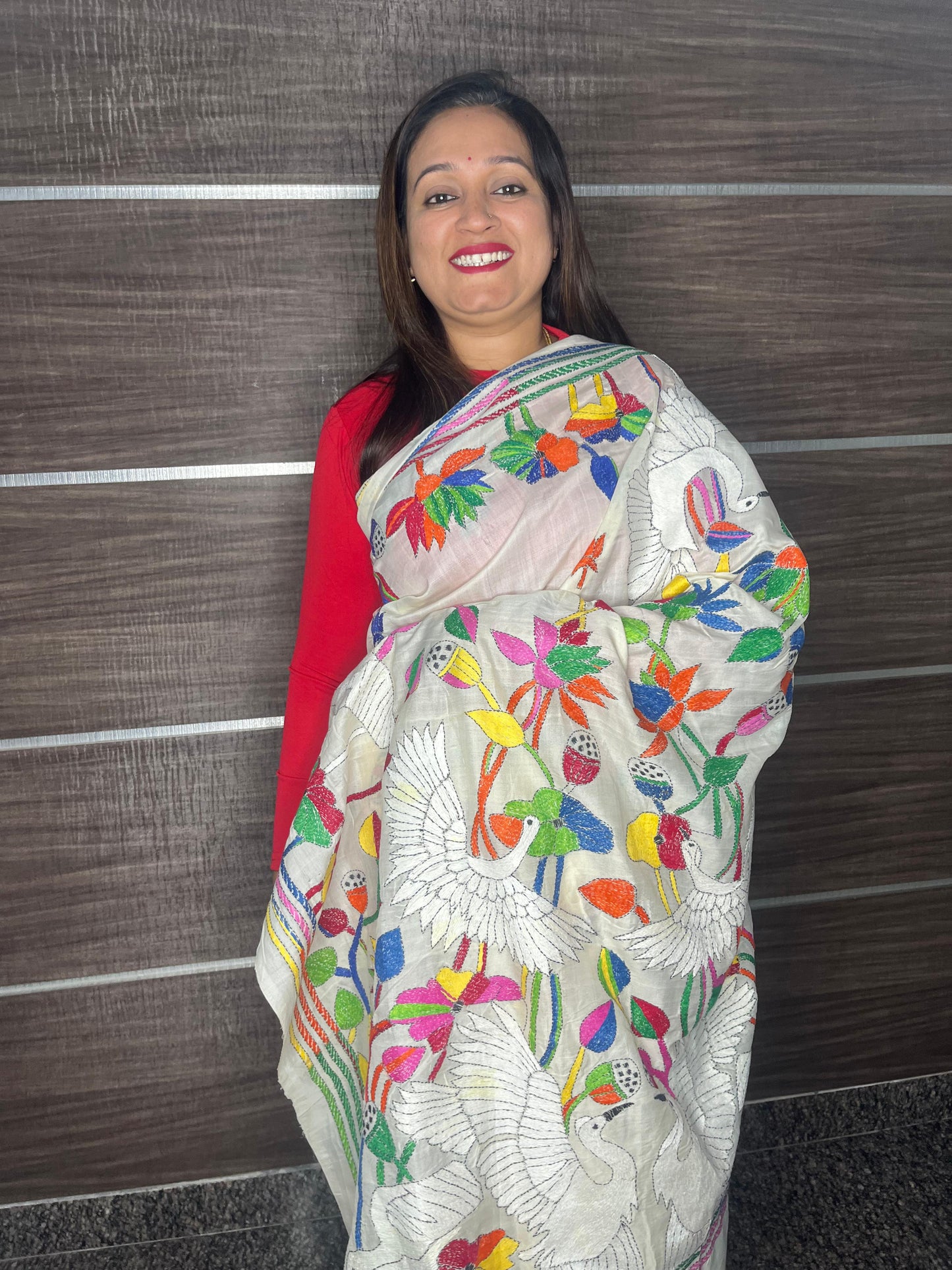 Santiniketan Handcrafted Tussar Silk - Beige